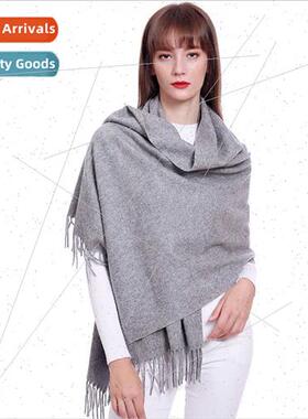 Pure wool scarf 2019 autumn winter new women solid color lam