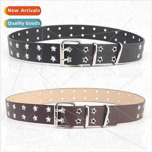 New Korean pentagram double exhaust eye belt punk fashion ve