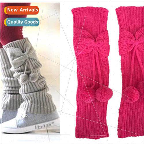 New fall winter children adult bow wh ball sockliner knted w