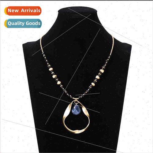 Europe Sweater Chain Clock Natural Stone Ladies Metal Long N