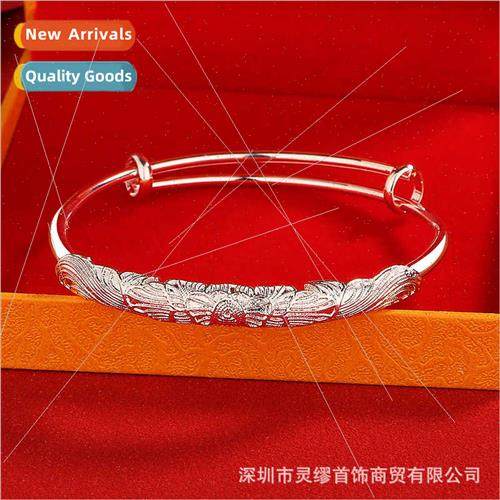 S999 lver Plated Round Tube Gingham lk Bracelet Ladies Push