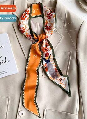 Korean  new spring fall fashion long silk scarf women hair t