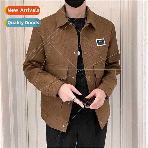Waffle jacket men 2023 new spring fall youth men tide leisur