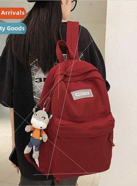 Shoulder bag female new simple Korean middle school schoolba
