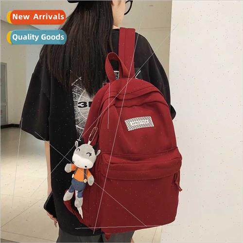 Shoulder bag female new simple Korean middle school schoolba