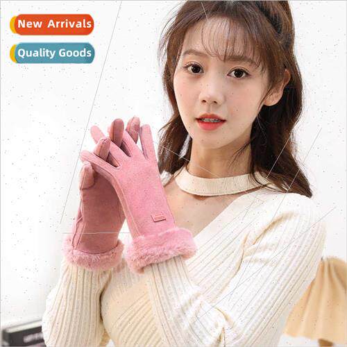 Gloves female winter wool winter warm gloves ladies not down