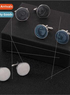 Fashion Round Metal Cufflinks Men French Shirt Business Wedd