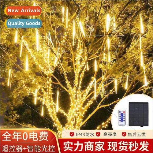 led meteor shower colorful lights solar hanging e set outdoo