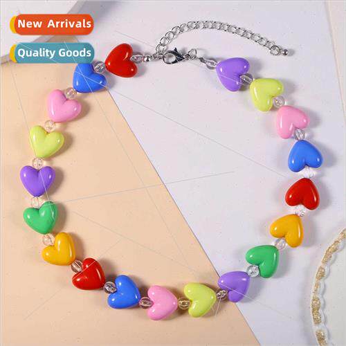 New bohemian resort love bracelet mixed colorful love heart