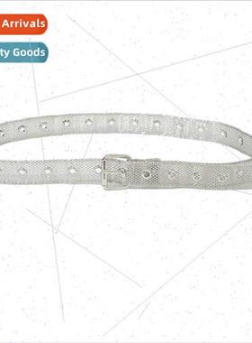 Skeleton mesh metal belt Men women universal fashion hundred
