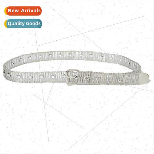 Skeleton mesh metal belt Men women universal fashion hundred