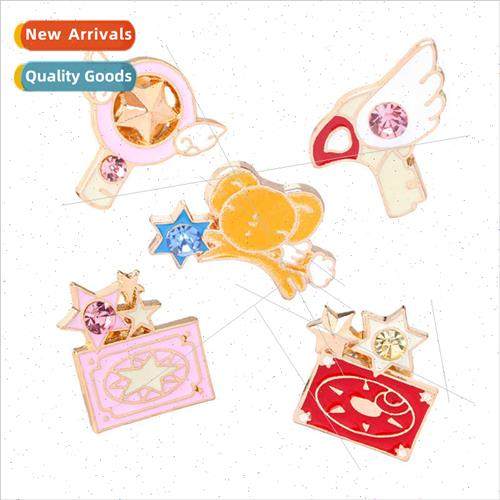 Japanese animation cartoon magical card corsage pink scepter