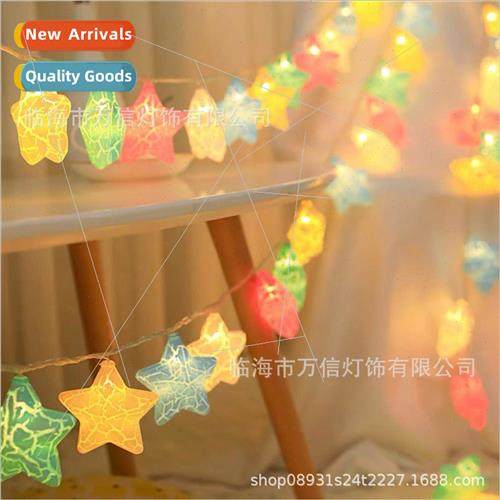 LED crackle star lights string pentagram small colorful ligh