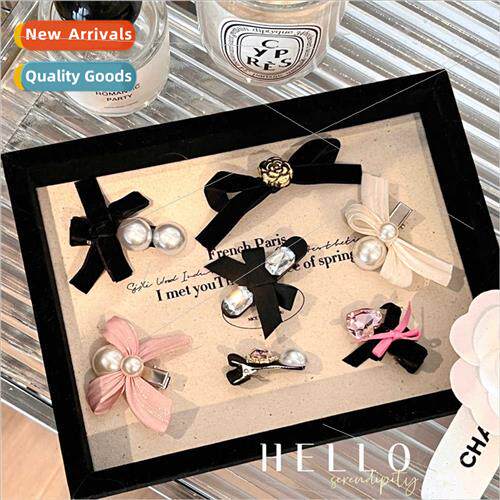Premium sense pearl diamond bow hair clips new girl bangs se