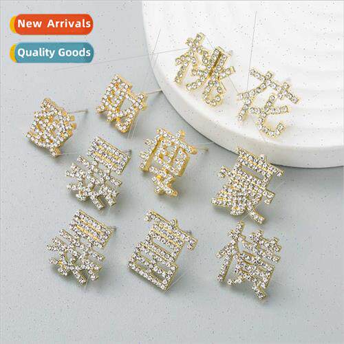 Chinese S925 silver needle shiny alloy inlaid diamond stormy