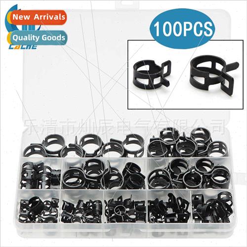Corrosion Resistant Elastic Black Throat Hoop Clamp Set 100p
