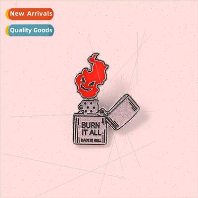 Europe Uned States creative lighter Ghost face alloy lapel p