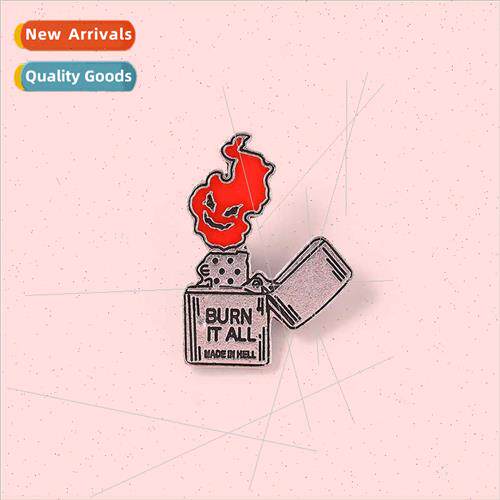 Europe Uned States creative lighter Ghost face alloy lapel p