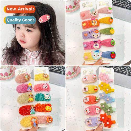 2023 fall new children plush cartoon cute hair clips do not