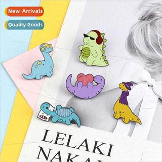 Cartoon nerdy fun quirky alloy pin dinosaur paradise cool st