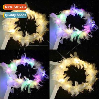 New light-emting goose feather garlangel feather glter headd
