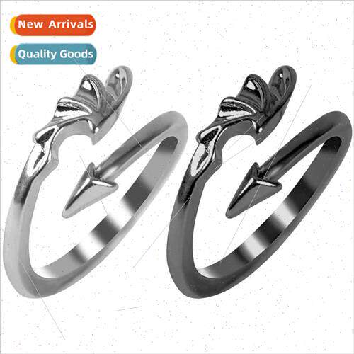 Personalized Couple Ring Angel Devil Wings Adjustable Open R