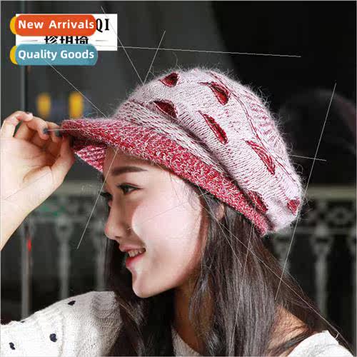 Korean winter knted rabb hair hat Ms. fashion opening velvet