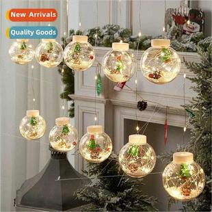 ghts Wishing Ball Led Claus Curtain Santa Str Christmas