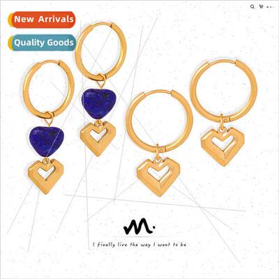 French new simple tanium steel gold-plated love heart pendan