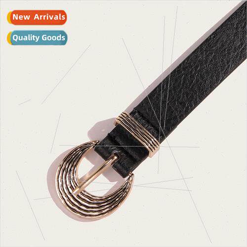 Women Platm Gold Two Black Belt Hundred Fashion Women Belt