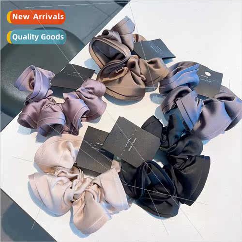 New satin solid color French large intestine hair ring woode