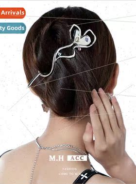 Color zirconia love heart hair clip 2023 spring summer new n