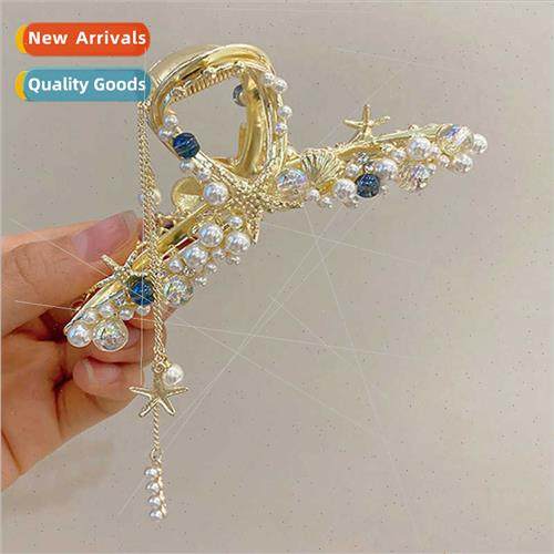2022  delicate hair clips female back head large shark clip