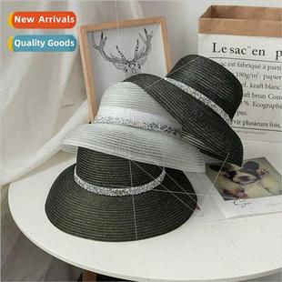 breathable small brim Celebry line summer silver lad Hepburn