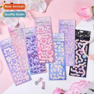 dazzle colorful ins ribbon rib stickers laser card Pearl goo