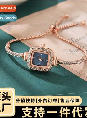 2023 new high-level fashion diamond-set square ladies watch