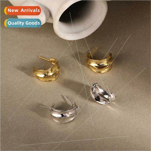 Earrings female retro 925 silver new fashion earrings round