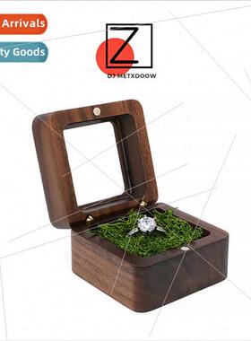 Portable earrings ring storage box small delicate mini compa