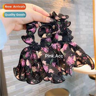 ink printing flowers Korea circle high floating head retro