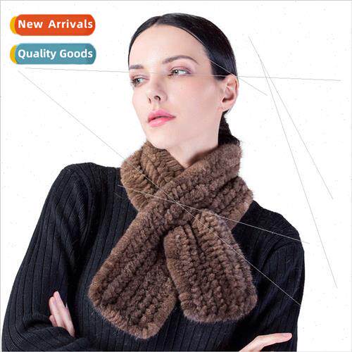 Pure handmade mink knted scarf mink hair scarf female scarf