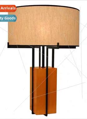New Chinese model room bedroom bedside wooden fashion atmosp