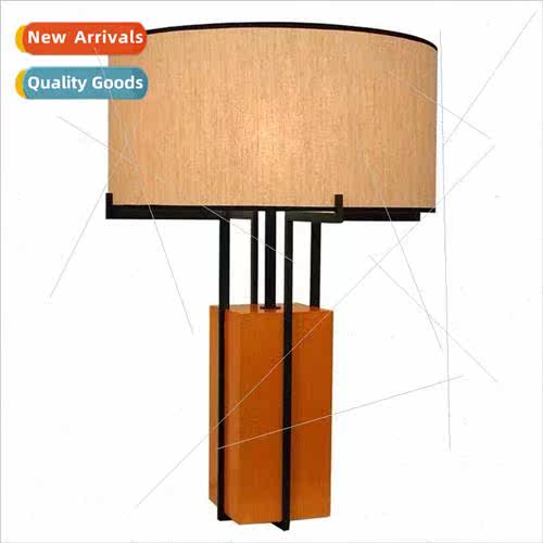 New Chinese model room bedroom bedside wooden fashion atmosp