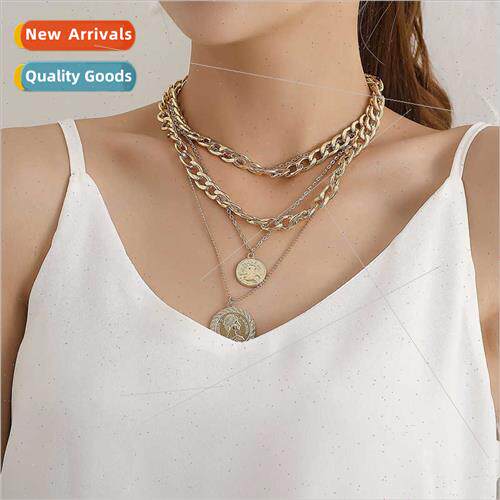 Europe fashion alloy round card mix match popular necklaces