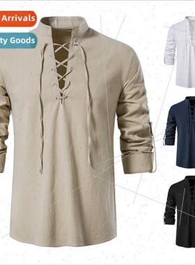 Men Cotton Henley Long Sleeve Hippie Casual Beach StUp Shirt