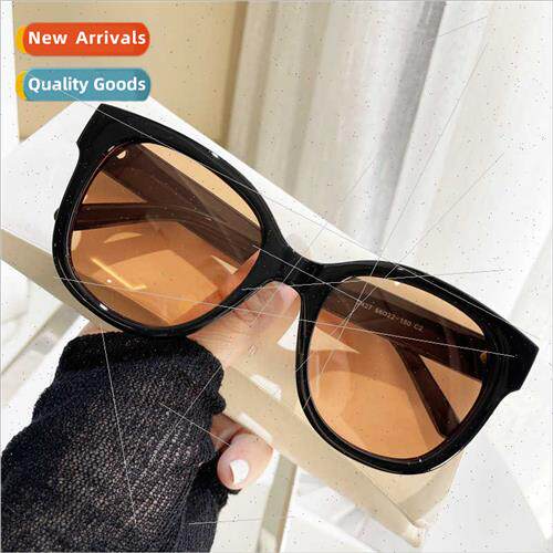 TR large frame orange sunglasses women premium sense Europe