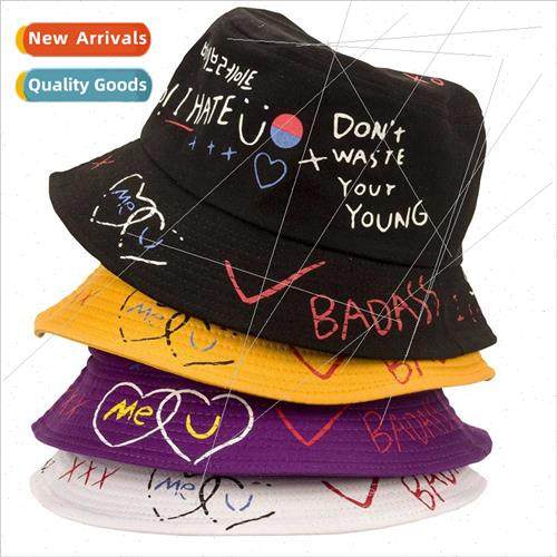 Peach heart double-sided fisherman hat female tide Japanese