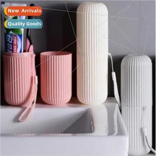 cup wash mouthwash toothbrush stripe Vertical portable