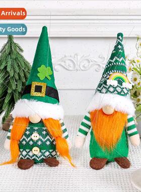 New St. Patrick Day Kn Pointy Hat Striped HGreen Leaf Festiv