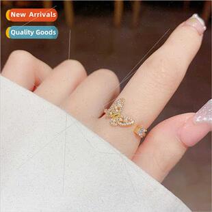 Zirconia Fashio Fashion Feeling che Cool Ring High Butterfly