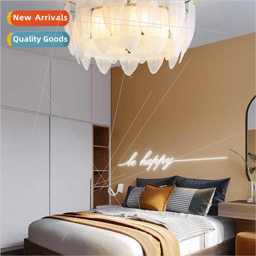 French light luxury ceiling lamp master bedroom lamp cream w